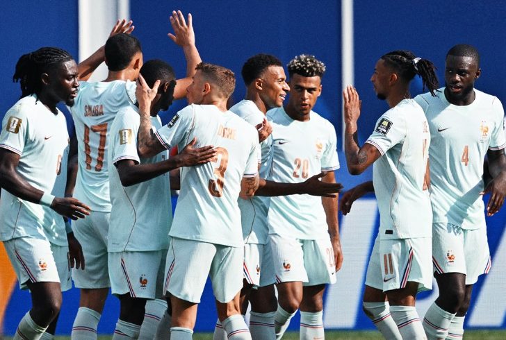 France players celebrate after reaching the World Cup semifinals